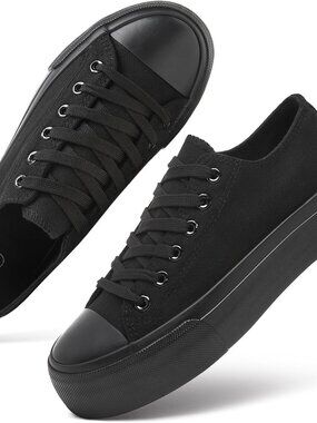Womens Platform Canvas Sneakers Tennis Shoes